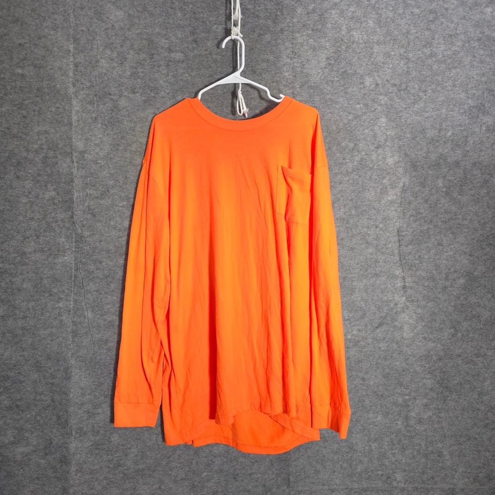 Dickies Pocket Tee Mens 3XLT Orange Long Sleeve Workwear GL408EG Big Tall Solid